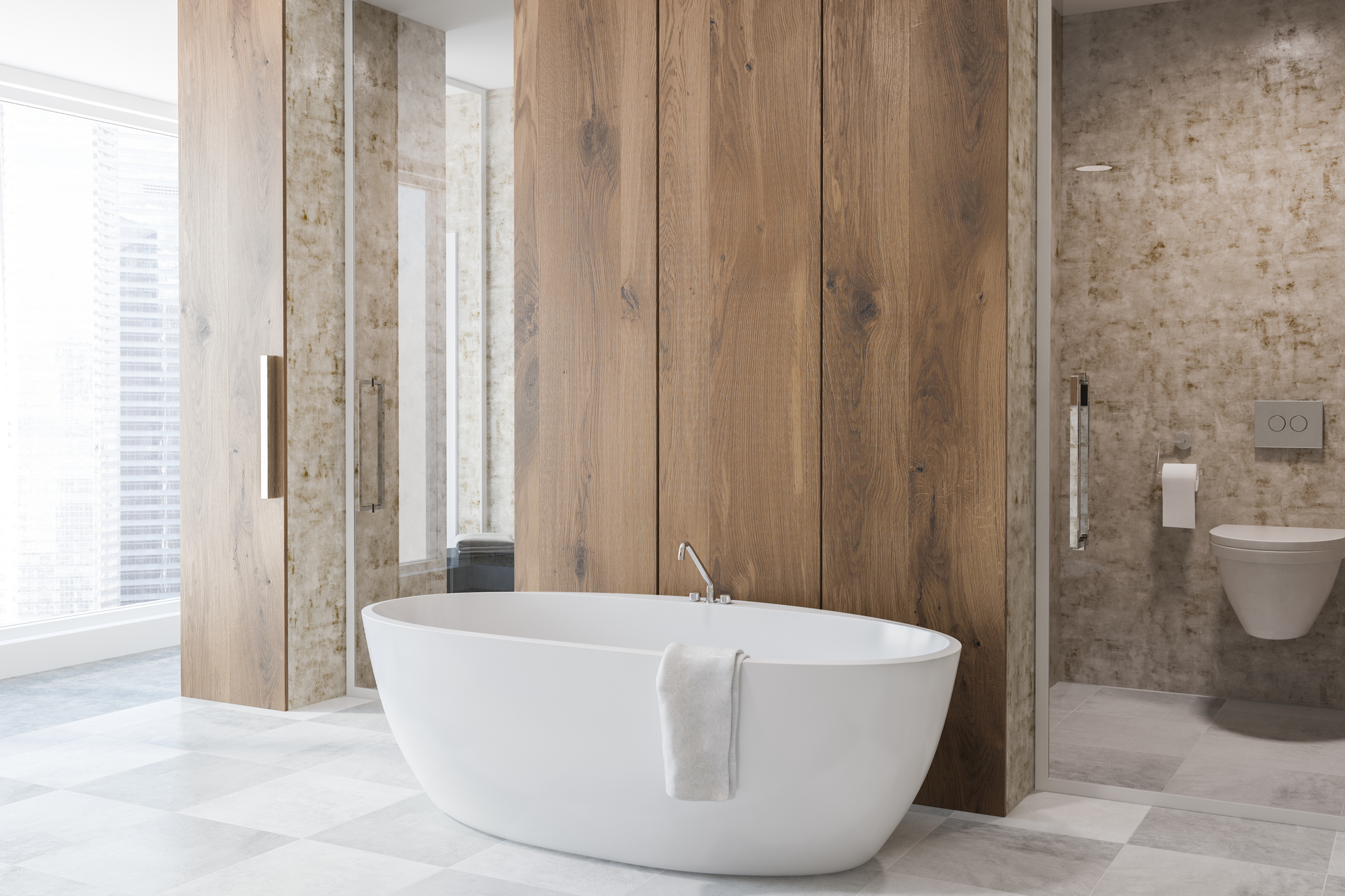 Side view of luxury bathroom